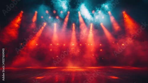 Stunning stage lights create an electric atmosphere for live music performances and events in vibrant colors and fog effects