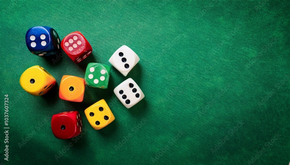 dice on green dice on green