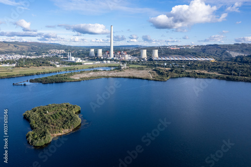 Quadro su tela As Pontes, Central Térmica, Lago, Escombrera