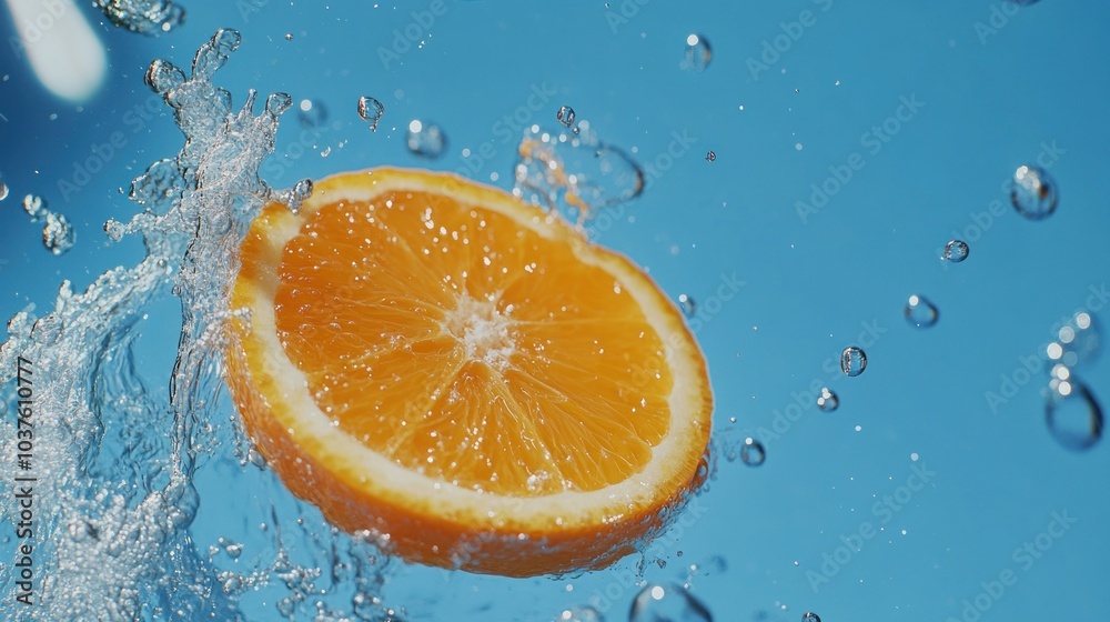Orange Slice Splashing in Water Orange Slice Splashing in Water