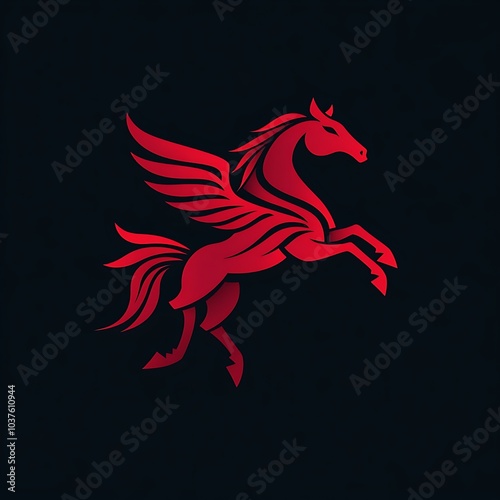 Wallpaper Mural Exquisite Pegasus logo capturing the mythical essence of the horse Torontodigital.ca