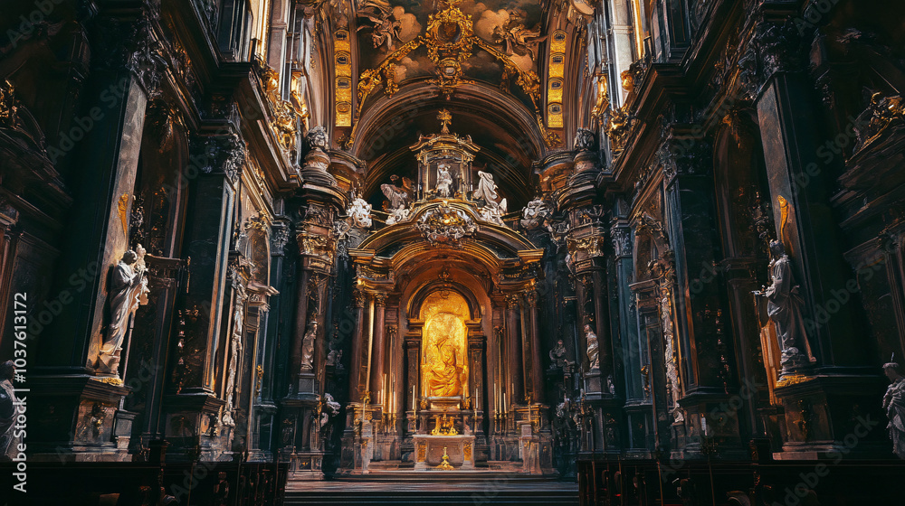 A grand basilica with impressive sculptures A grand basilica with impressive sculptures