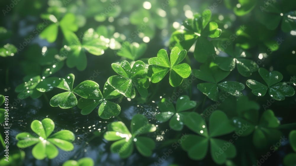 Close-up of Lush Green Clover Leaves Close-up of Lush Green Clover Leaves