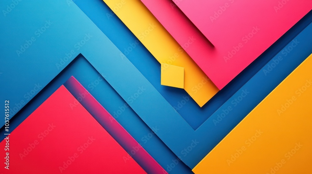 Vibrant Abstract Geometric Shapes with Bold Colors and Dynamic Composition Vibrant Abstract Geometric Shapes with Bold Colors and Dynamic Composition