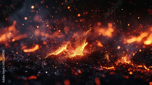 Dynamic Flames with Embers Flying