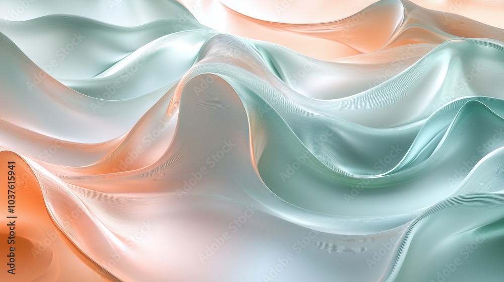 custom made wallpaper toronto digitalA serene journey through flowing shapes in mint green and rose gold evokes a calming atmosphere of elegance and tranquility