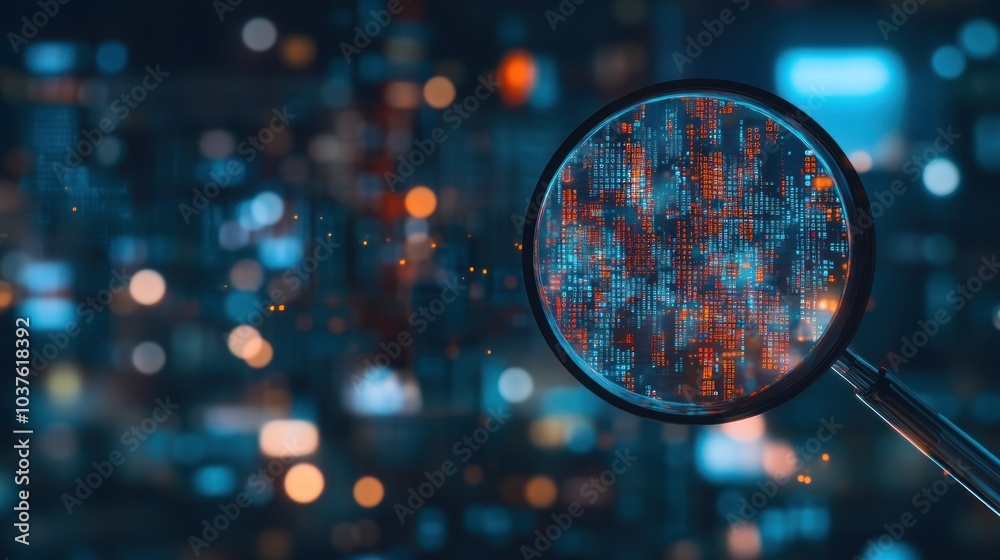 Magnifying Glass Reveals Hidden Digital Code Magnifying Glass Reveals Hidden Digital Code