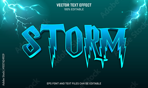 Storm  3d style  editable text effect