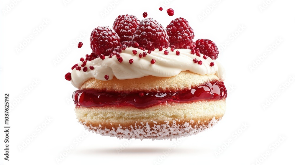 Flawless Semla Sweden Floating in Mid-air - High-Quality Hyperealistic Product Photography with Exceptional Lighting and Contrast on White Background Flawless Semla Sweden Floating in Mid-air - High-Quality Hyperealistic Product Photography with Exceptional Lighting and Contrast on White Background