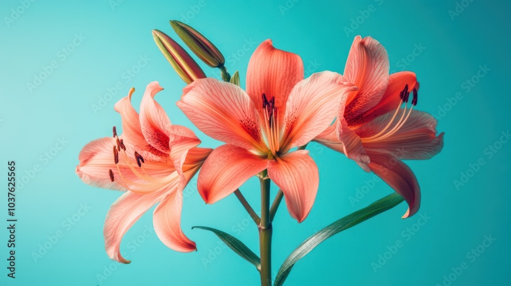 Fototapeta premium Pink Lily Flowers