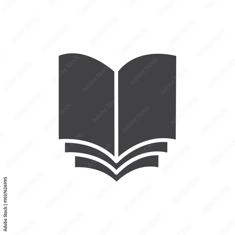 Book open icon Flat simple outline set Book open icon Flat simple outline set