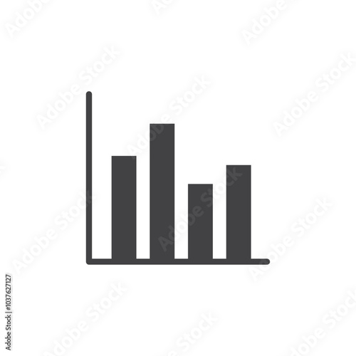 Chart histogram icon Flat simple outline set