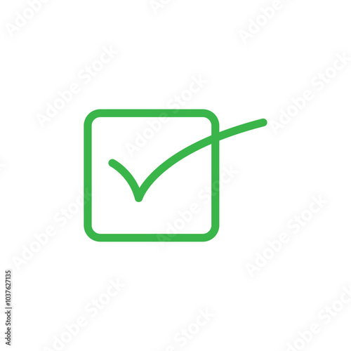 Check icon Flat simple outline set
