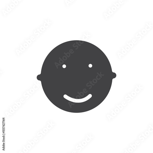 Child face icon Flat simple outline set