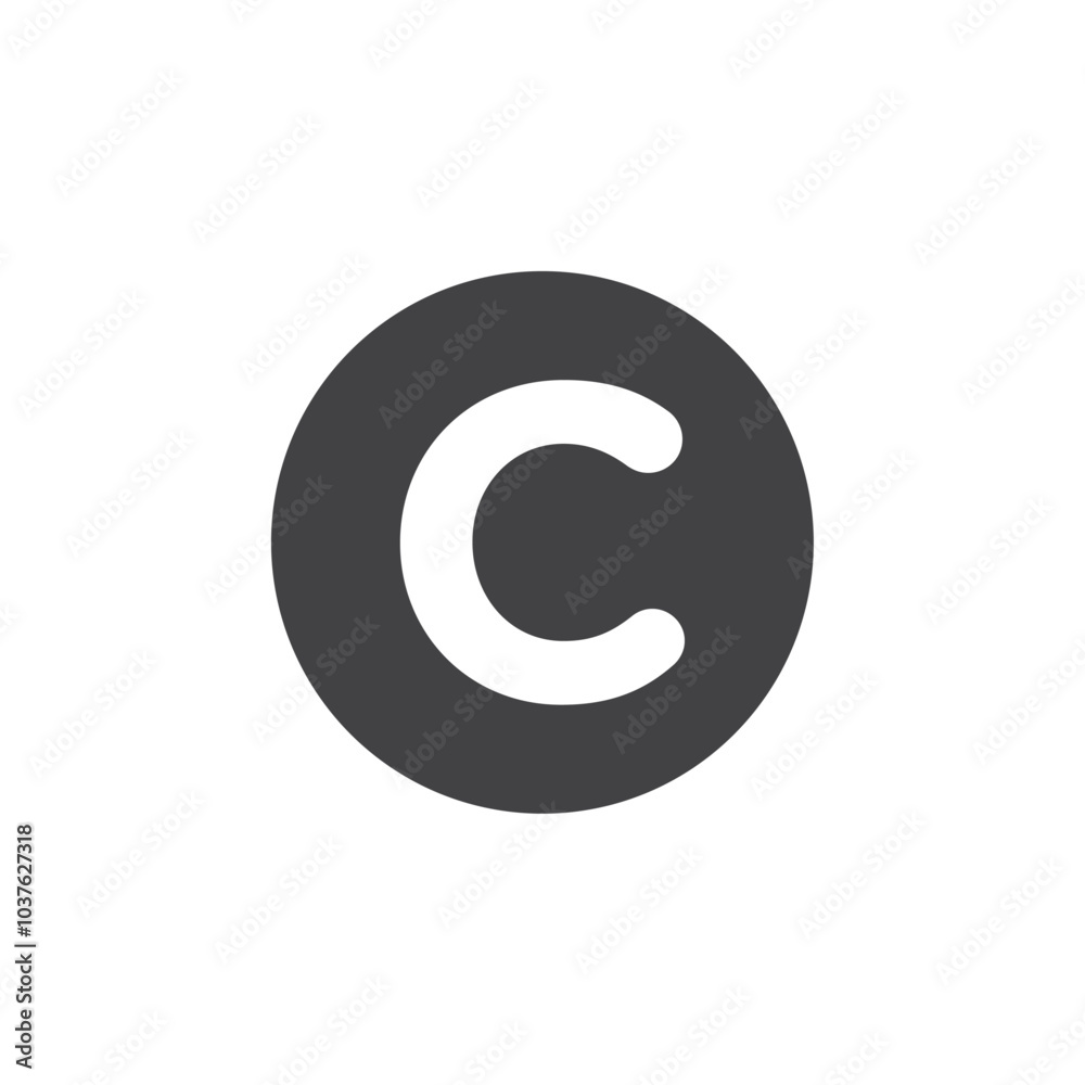 Copyright icon Flat simple outline set Copyright icon Flat simple outline set