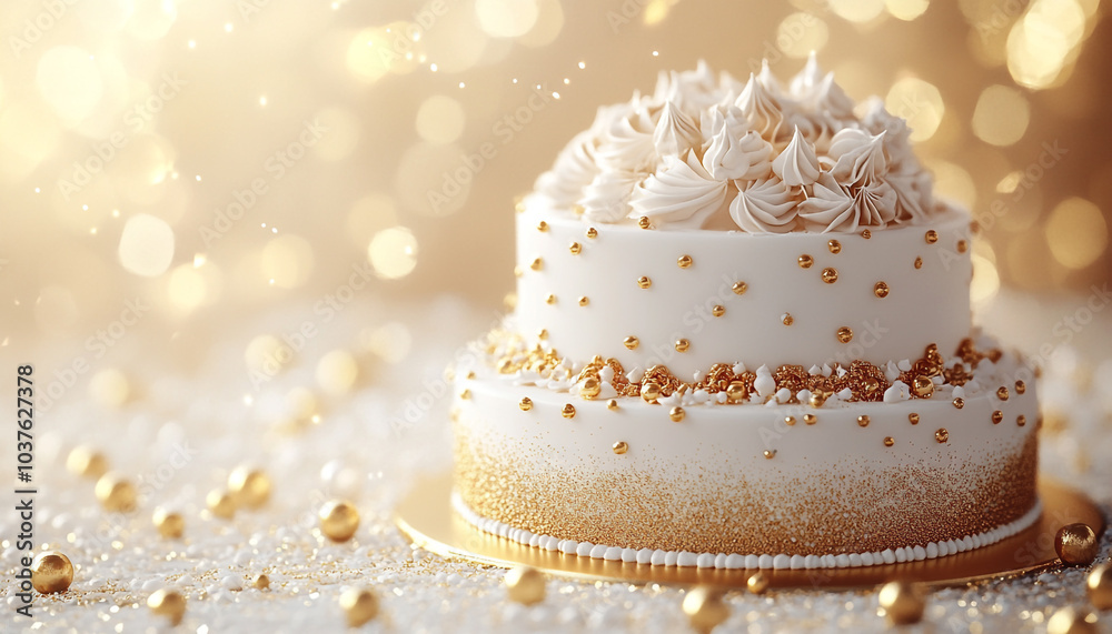 Elegant 3D Model of a Wedding Cake with Gold Accents Elegant 3D Model of a Wedding Cake with Gold Accents