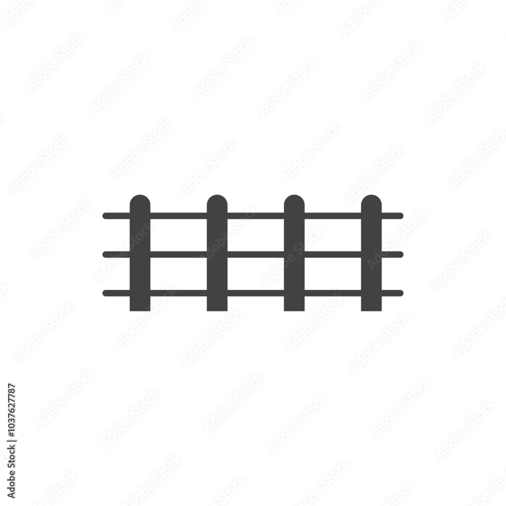 Obraz premium Fence icon Flat simple outline set