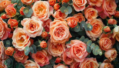 Stunning Coral Roses in Summer Bouquet