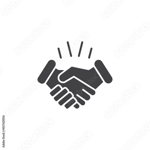 Handshake icon Flat simple outline set