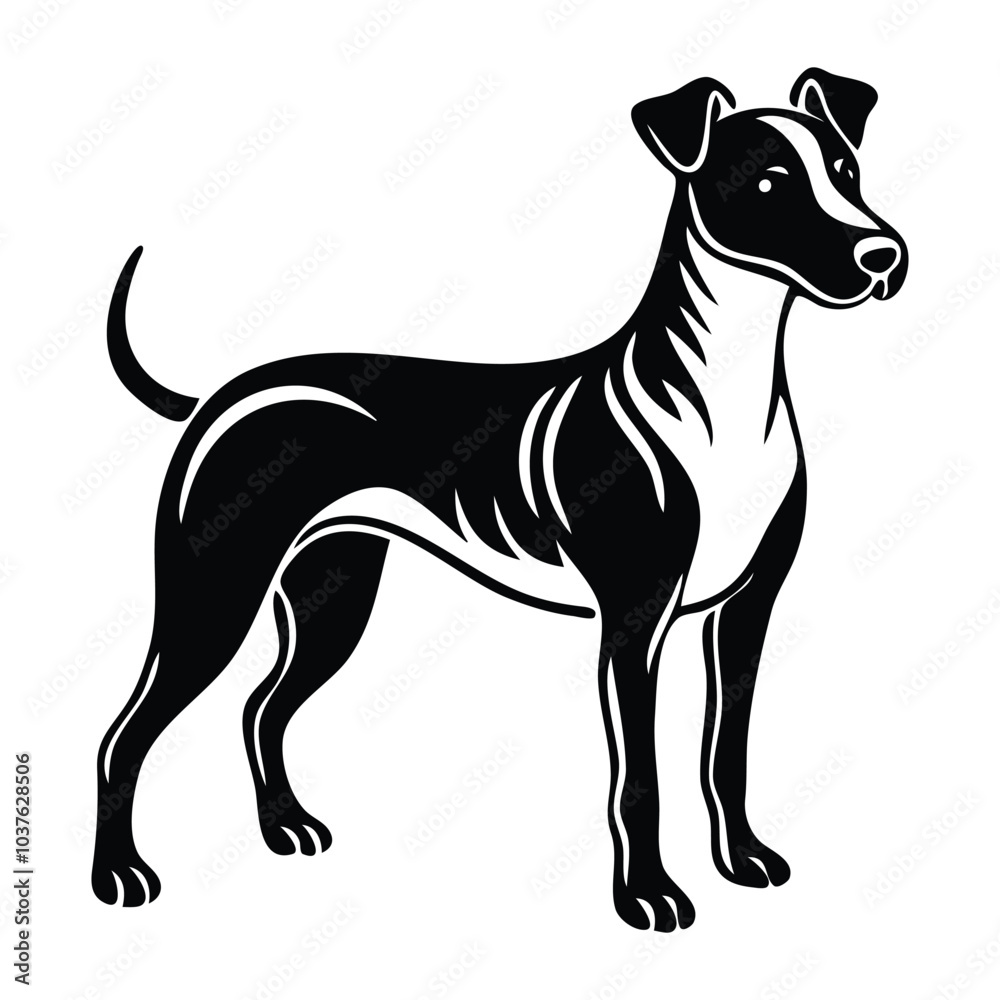 Dog vector silhouette illustration art on white background Dog vector silhouette illustration art on white background