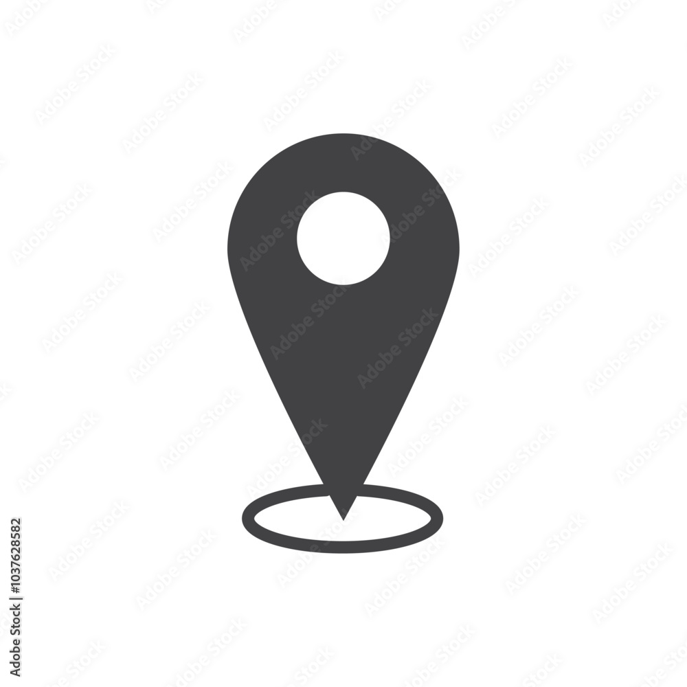 Location pin icon Flat simple outline set