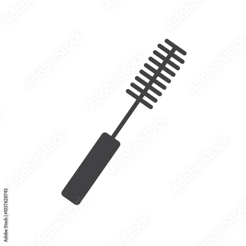 Mascara brush icon Flat simple outline set