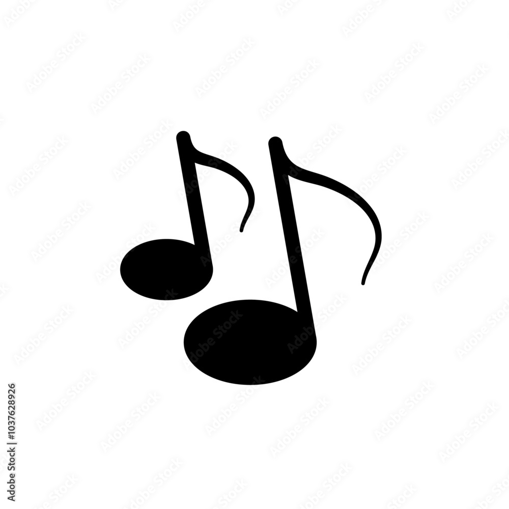 Music note icon Flat simple outline set Music note icon Flat simple outline set