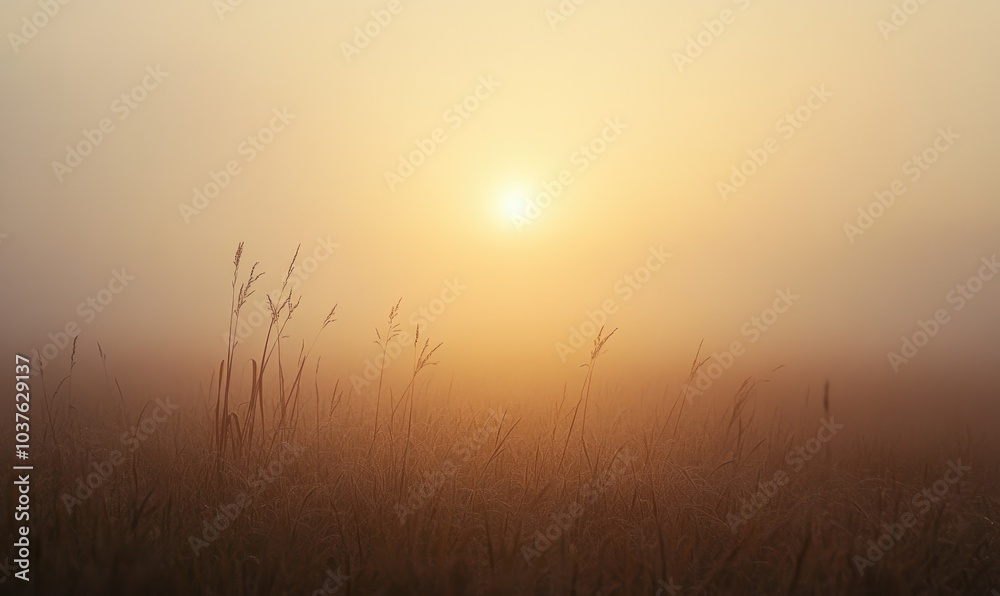 A field of tall grass with a sun in the sky A field of tall grass with a sun in the sky