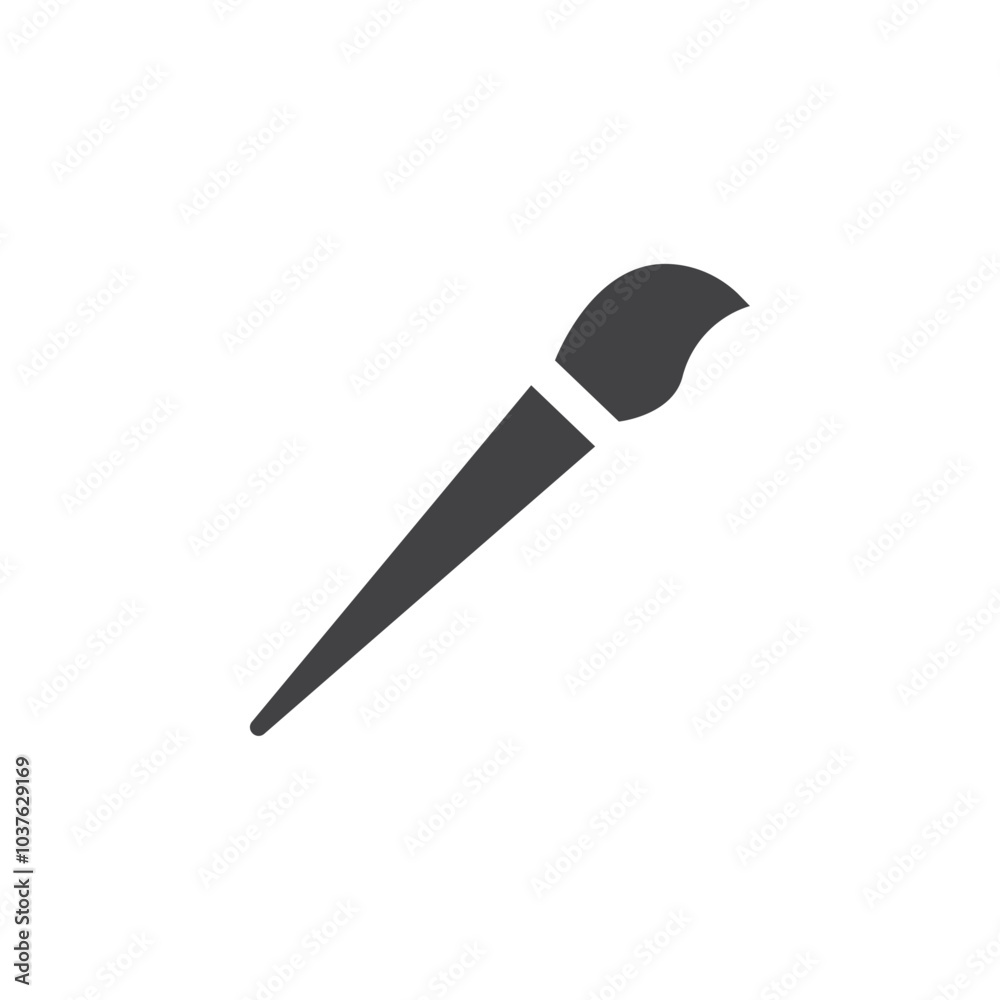 Paint brush icon Flat simple outline set Paint brush icon Flat simple outline set