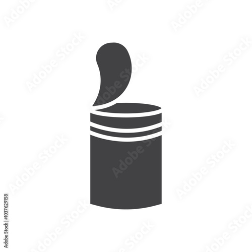 Open tin can icon Flat simple outline set