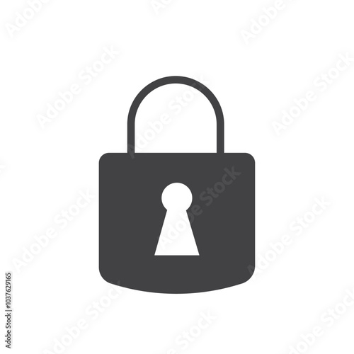 Padlock icon Flat simple outline set