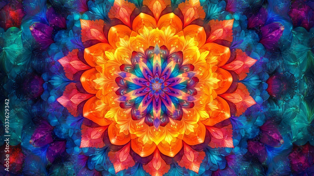 kaleidoscopic mandala background kaleidoscopic mandala background