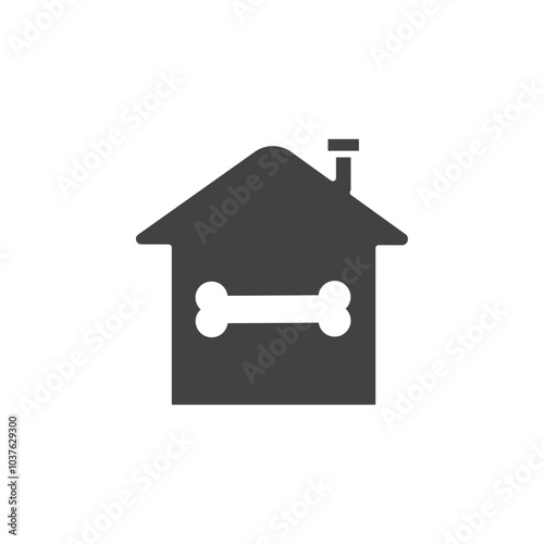 Pet House icon Flat simple outline set