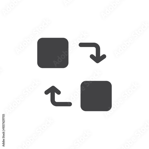 Replace icon Flat simple outline set