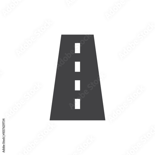 Road icon Flat simple outline set
