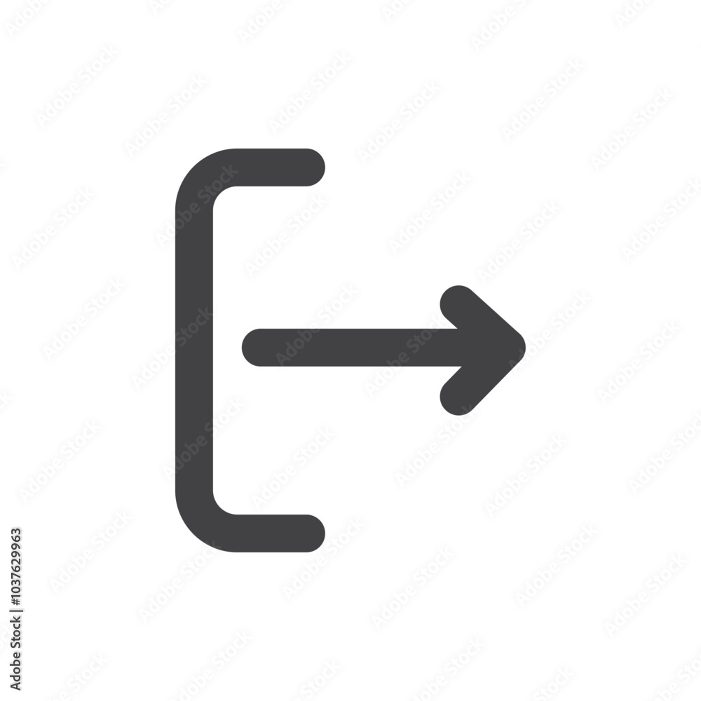 Sign out icon Flat simple outline set Sign out icon Flat simple outline set