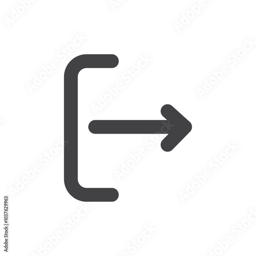 Sign out icon Flat simple outline set