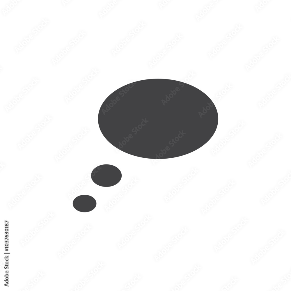 Think bubble icon Flat simple outline set Think bubble icon Flat simple outline set