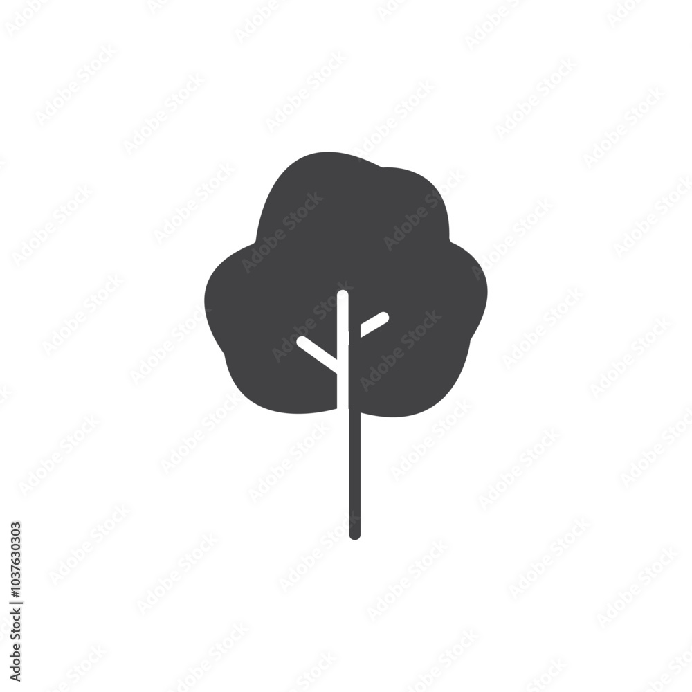 Tree icon Flat simple outline set Tree icon Flat simple outline set