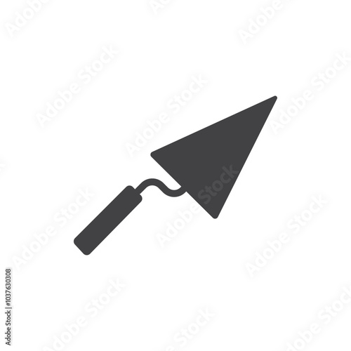 Trowel icon Flat simple outline set