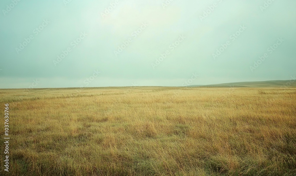 A field of tall grass with a cloudy sky in the background A field of tall grass with a cloudy sky in the background