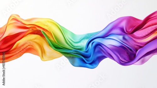 Abstract Rainbow Fabric Flowing