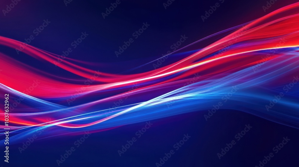 Abstract Red and Blue Waves Abstract Red and Blue Waves