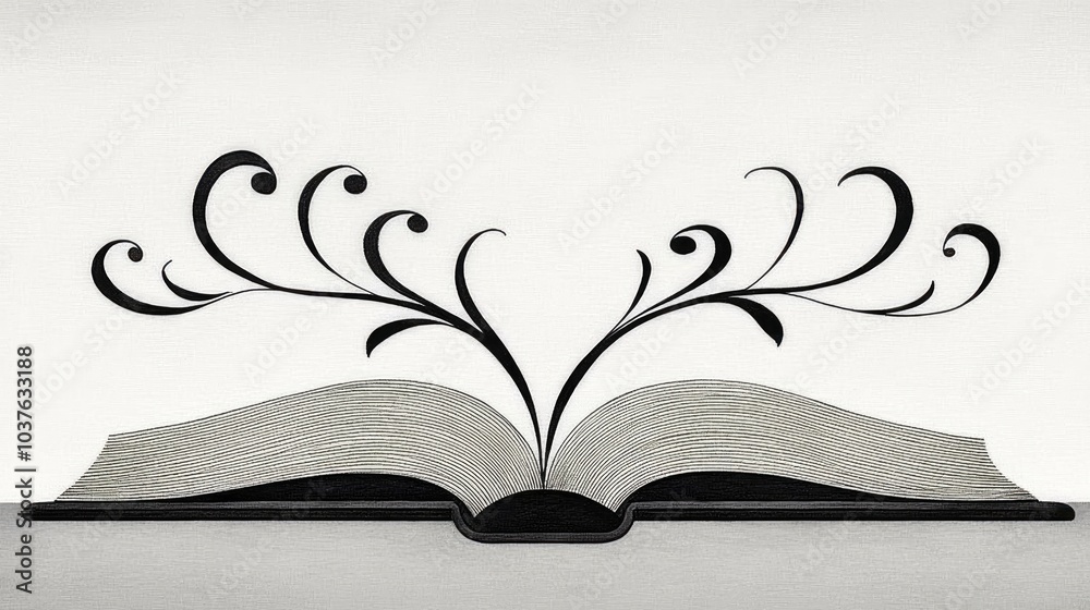 Obraz premium Open Book Against a Plain Background