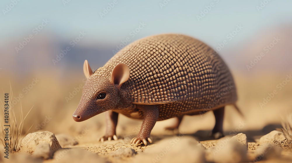 A detailed close-up of an armadillo in a natural habitat, showcasing its unique shell and features against a blurred background. A detailed close-up of an armadillo in a natural habitat, showcasing its unique shell and features against a blurred background.