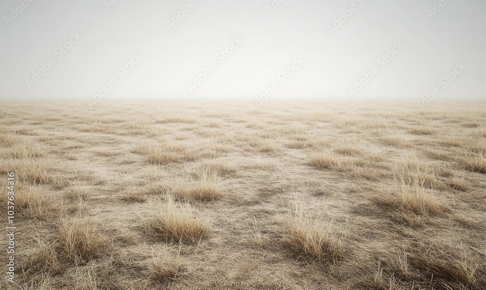 Obraz premium A field of dry grass with a cloudy sky in the background