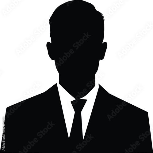 Minimalist Silhouette  Vector Design Confident Man's Facial Expression 
