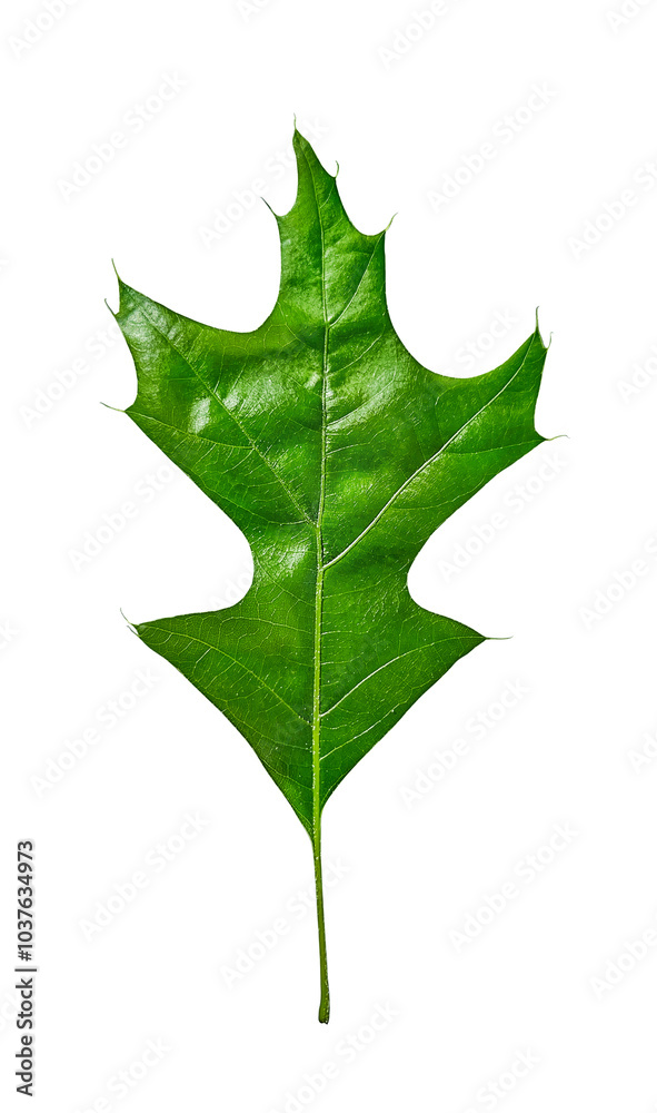 Naklejka premium one green holly leaf isolated on white background