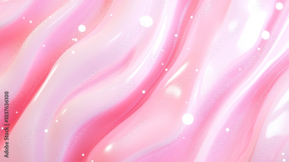 Abstract Pink Swirls with White Dots