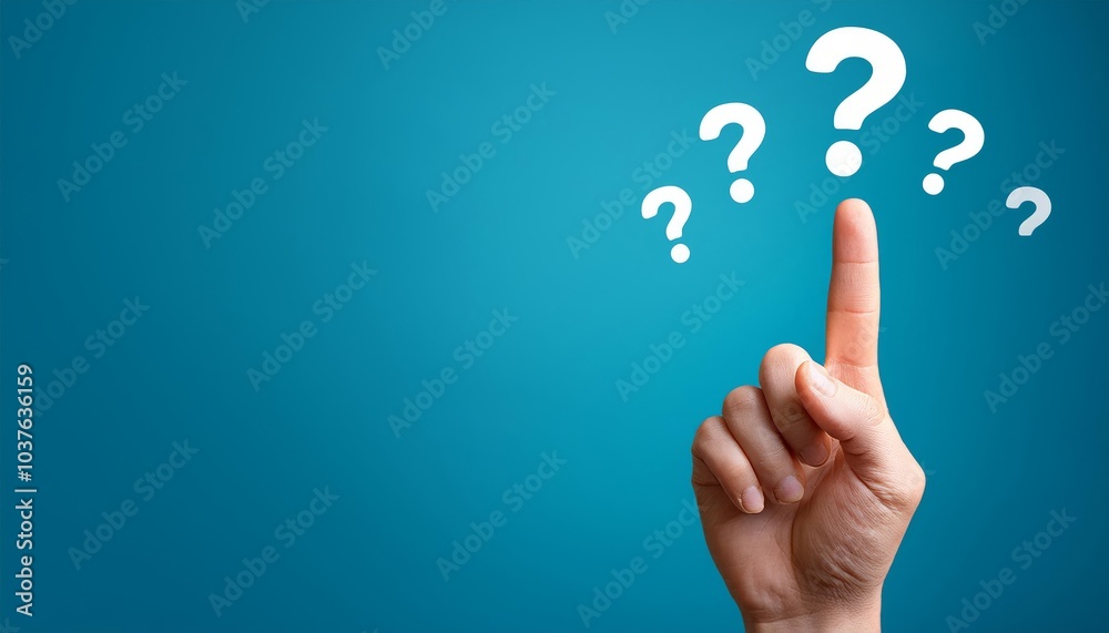 A hand with a raised finger signaling approval against a bright blue background, symbolizing success and positive outcomes A hand with a raised finger signaling approval against a bright blue background, symbolizing success and positive outcomes